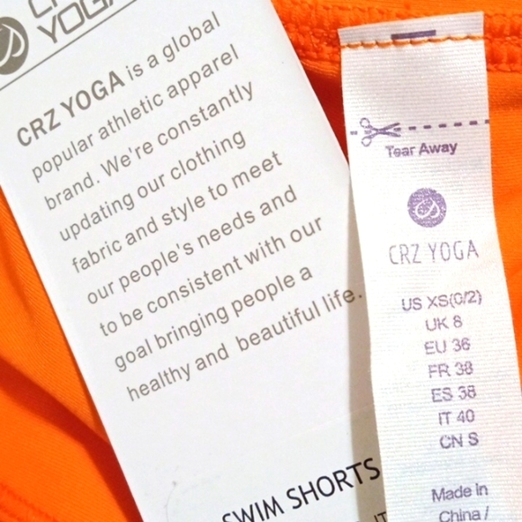 CRZ YOGA CORAL DRAWSTRING HIPSTER SWIM SHORTS SIZE XS NWT - Picture 5 of 5